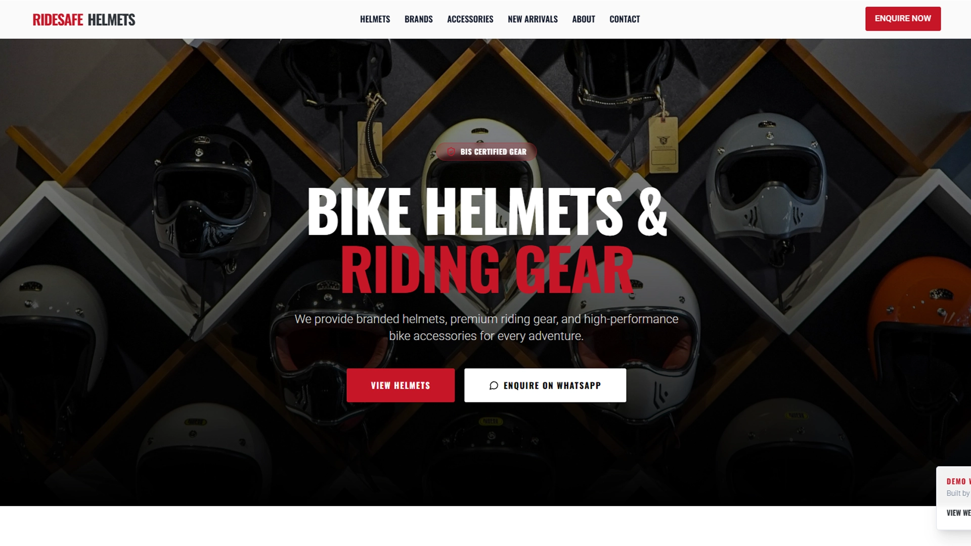 Demo Website – Bike Helmet & Accessories